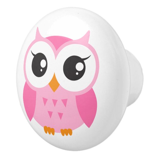 Roze deurknop keramische knop (Rechts)