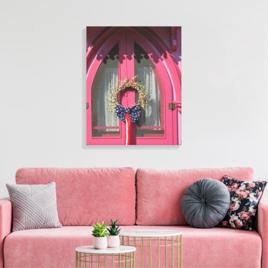 Roze deuropenbrood - Martha's wijntuin Canvas Afdruk (Insitu (Woonkamer))