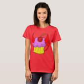 Roze Devil Cupcake T-Shirt (Voorkant volledig)