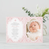 Roze Devotie Religieuze Foto Uitnodiging (Staand voorkant)