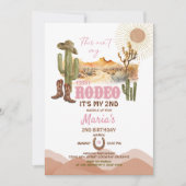 Roze Deze Aint Mijn eerste Rodeo 2e Verjaardag Cow Kaart (Voorkant)