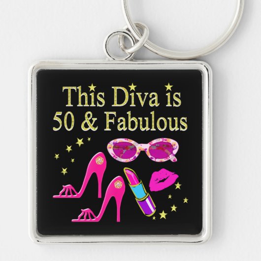 ROZE DEZE DIVA IS 50 & FANTASTISCH DESIGN SLEUTELHANGER (Voorkant)