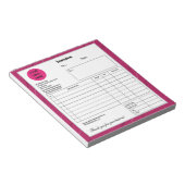 Roze diagonaal Stripe Company Business Winkelfactu Notitieblok (Schuin)