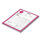 Roze diagonaal Stripe Company Business Winkelfactu Notitieblok (Linkerzijde)