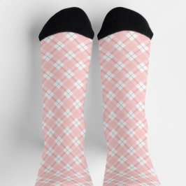 Roze diagonale ruitjespatroon sokken