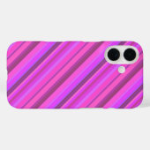 Roze diagonale strepen Case-Mate iPhone case (Achterkant (horizontaal))