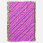 Roze diagonale strepen deken (Voorkant Verticaal)