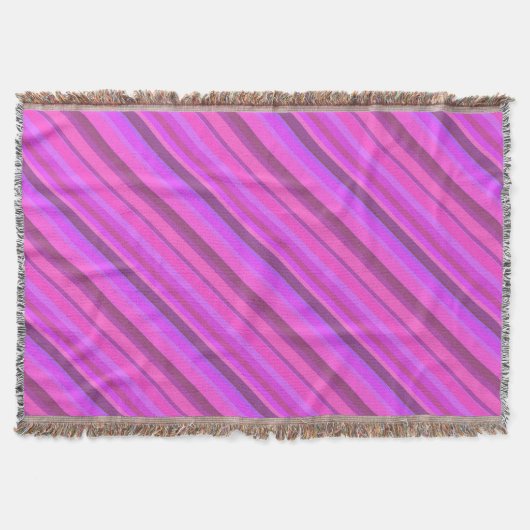 Roze diagonale strepen deken (Voorkant)