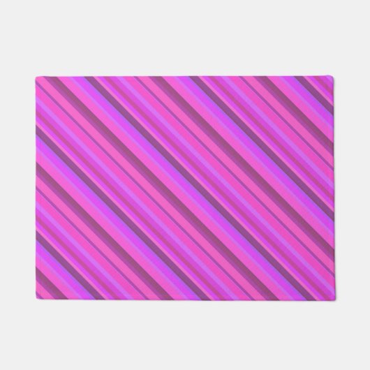 Roze diagonale strepen deurmat (Voorkant)