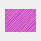 Roze diagonale strepen fleece deken (Voorkant (Horizontaal))