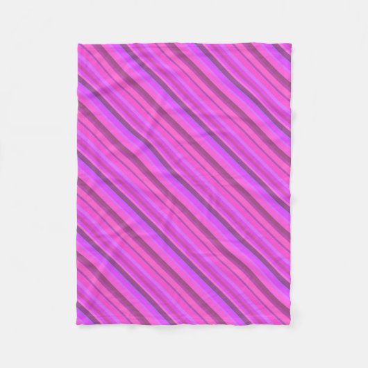 Roze diagonale strepen fleece deken (Voorkant)
