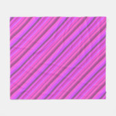 Roze diagonale strepen fleece deken (Voorkant (Horizontaal))