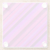 Roze diagonale strepen glazen onderzetter (Achterkant)