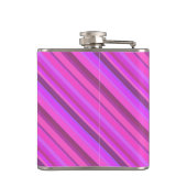 Roze diagonale strepen heupfles (Achterkant)