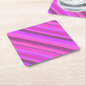 Roze diagonale strepen kartonnen onderzetters (Schuin)