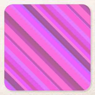 Roze diagonale strepen kartonnen onderzetters
