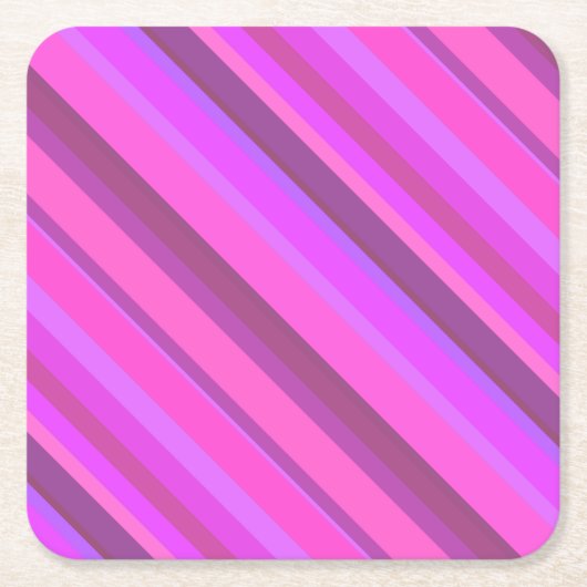 Roze diagonale strepen kartonnen onderzetters (Voorkant)
