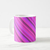 Roze diagonale strepen koffiemok (Voorkant links)