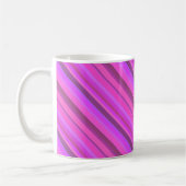 Roze diagonale strepen koffiemok (Links)