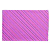 Roze diagonale strepen kussensloop (Achterkant)
