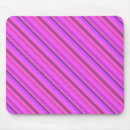 Roze diagonale strepen muismat (Voorkant)
