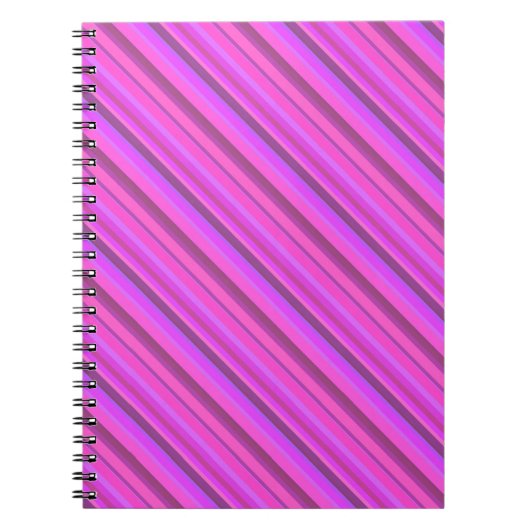 Roze diagonale strepen notitieboek (Voorkant)