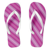 Roze diagonale strepen teenslippers (Voetbed)