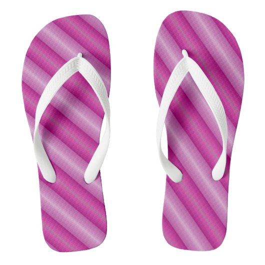 Roze diagonale strepen teenslippers (Voetbed)
