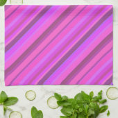 Roze diagonale strepen theedoek (Gevouwen)