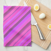Roze diagonale strepen theedoek (Quarter Fold)