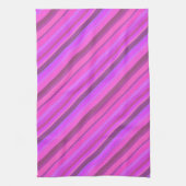 Roze diagonale strepen theedoek (Verticaal)
