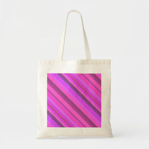 Roze diagonale strepen tote bag
