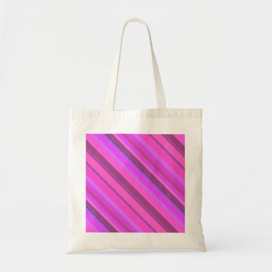 Roze diagonale strepen tote bag (Voorkant)