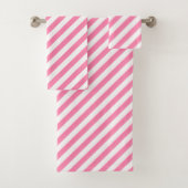 Roze diagonale stripteasdoekset bad handdoek (Insitu)