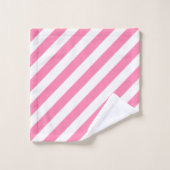Roze diagonale stripteasdoekset bad handdoek (Wasdoekje)