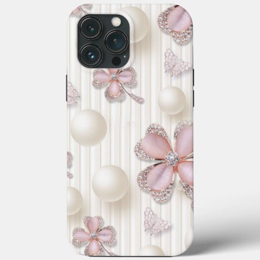 Roze diamant 4-blad klaver Case-Mate iPhone case (Achterkant)