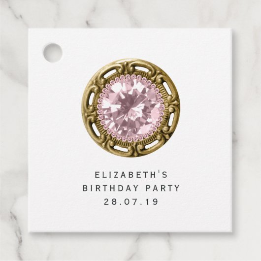 Roze Diamant Bedankjes Labels (Voorkant)