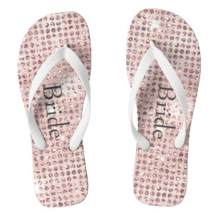Roze diamant bezette glam bruiloft bruiden teenslippers