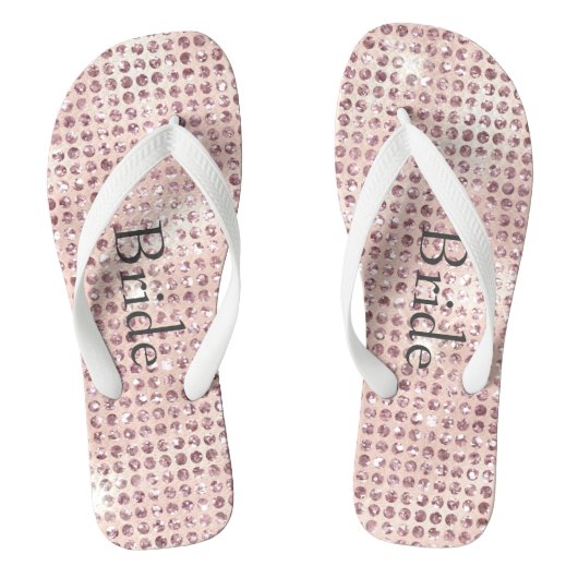 Roze diamant bezette glam bruiloft bruiden teenslippers (Voetbed)