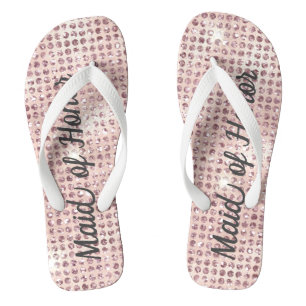 Roze diamant bezette glamour bruiloft bruidsmeisje teenslippers