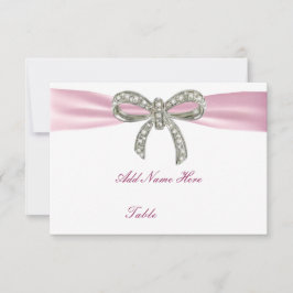 Roze diamant boog huwelijkskaart tafelkaart kaart