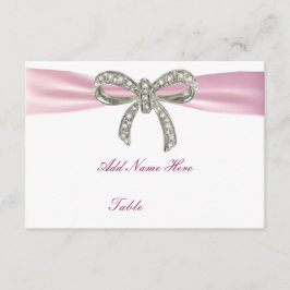 Roze diamant boog huwelijkskaart tafelkaart kaart
