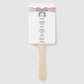 Roze Diamant Bow Trouwprogramma Handwaaier (Achterkant)