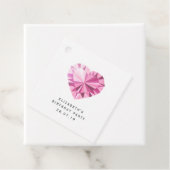 Roze Diamant Edelsteen met Luxe Faux Leder Bedankjes Labels (In situ)