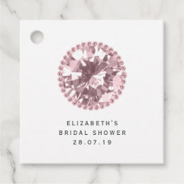 Roze Diamant en Kant Bedankjes Labels