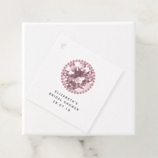 Roze Diamant en Kant Bedankjes Labels (In situ)