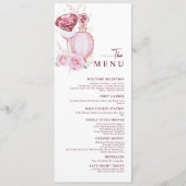 Roze Diamant en Roos Bruidsfeest Menu (Voorkant)