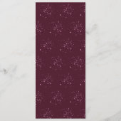 Roze Diamant en Roos Bruidsfeest Menu (Achterkant)
