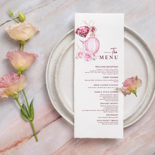 Roze Diamant en Roos Bruidsfeest Menu