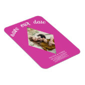 Roze Diamant Foto Bruiloft Save the Date Magneet (Rechterzijde)